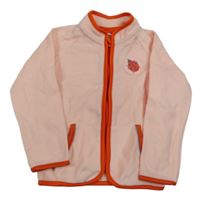 Světlerůžovo-oranžová fleecová propínací mikina s beruškou Lily & Dan