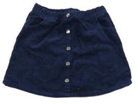 Tmavomodrá manšestrová sukně Topolino