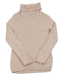 Světlerůžový žebrovaný svetrový rolák George