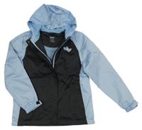 Světlemodro-tmavomodrá šusťáková jarní funkční bunda se srdíčky a kapucí Crivit