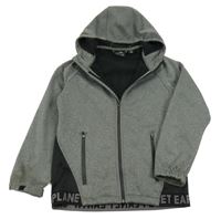 Šedo-černá melírovaná softshellová funkční bunda s kapucí Active Touch 