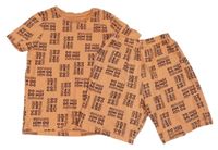 Oranžovo-černé pyžamo s nápisy George