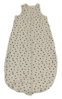 Smetanovo-černý vzorovaný žebrovaný zateplený spací pytel F&F