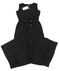 Nové - Černý žebrovaný kalhotový overal WE