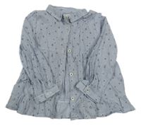 Bílo-modrá pruhovaná halenka s hvězdami Zara