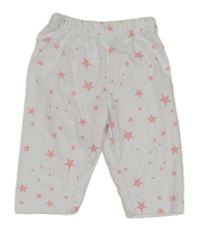 Bílo-růžové legíny s hvězdami 