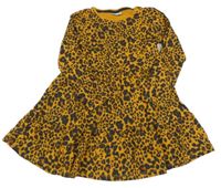 Medovo-hnědo-tmavošedé šaty s leopardím vzorem Matalan