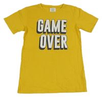 Hořčicové tričko s nápisem 