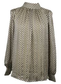 Dámská černo-hnědo-bílá kostkovaná halenka H&M