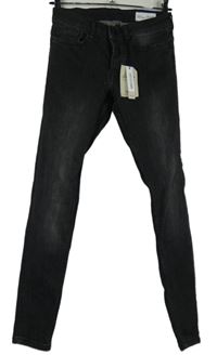 Nové - Dámské černé skinny rifle Primark 