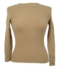 Dámský béžový žebrovaný crop svetr Primark 