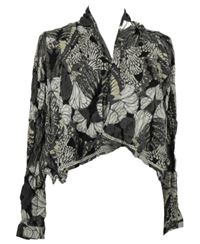 Dámské šedo-černé květované svetrové bolerko Vero Moda 