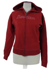 Dámská červená propínací mikina s logem a kapucí Benetton 