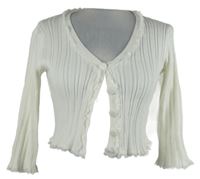 Dámské bílé žebrované svetrové propínací bolerko Shein 