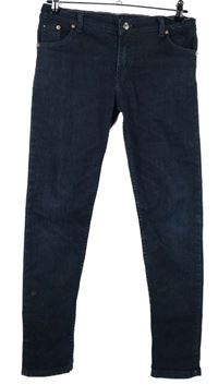 Dámské tmavomodré bokové skinny rifle 