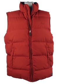 Pánská červená šusťáková zateplená péřová vesta Fila 