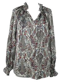 Dámská bílo-barevná vzorovaná halenka H&M