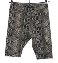 Dámské hnědo-béžové vorované elastické kraťasy 