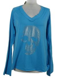 Nové - Dámské modré triko s lebkou CBR