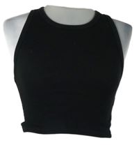 Dámský černý žebrovaný crop top Zara 