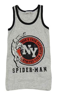Světlešedé tílko se Spidermanem a nápisem Marvel
