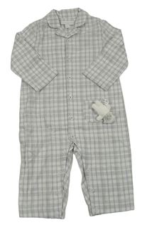 Bílo-šedý kostkovaný overal The little white company