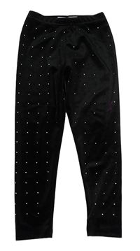 Černé sametové legíny s plíšky M&S