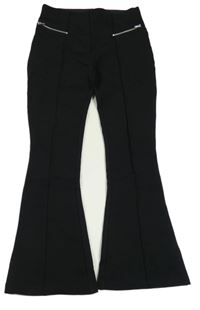 Černé flare tregíny se zipy Dunnes