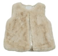 Béžová kožešinová zateplená vesta Matalan