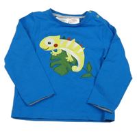 Modré triko s chameleonem Blade rose