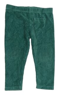 Smaragdové žebrované sametové legíny M&S