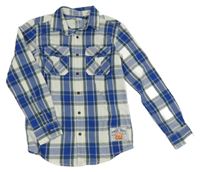 Bílo-modro-zeleno-bílá kostkovaná košile WE