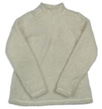 Smetanová chlupatá mikina Alive