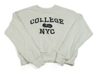 Bílá crop mikina s nápisem H&M