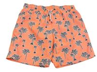 Neonově růžové plážové kraťasy s palmami Primark