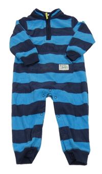 Tmavomodro-světlemodrá fleecová kombinéza Carter's