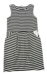 Černo-bílé pruhované bavlněné šaty H&M