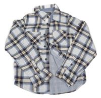 Bílo-šedo-oranžová kostkovaná košile H&M