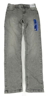 Nové - Šedé elastické slim rifle Denim Co.