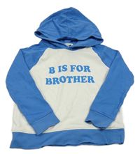 Modro-bílá mikina s nápisy a kapucí H&M