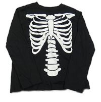 Černé triko s kostrou H&M