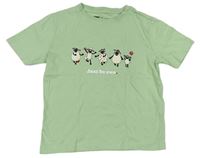 Zelenkavé tričko s ovečkami 