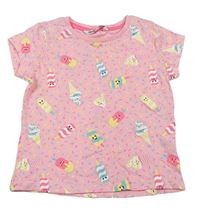 Růžové vzorované tričko s nanuky zn. Pep&Co