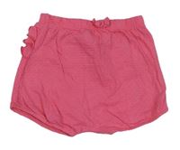 Růžové bavlněné kraťasy s volánky Primark
