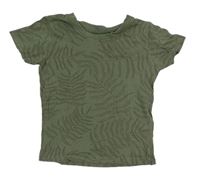 Khaki tričko s listy zn. Primark