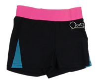 Černo-růžové sportovní kraťasy s nápisem