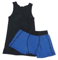 2set - Ćerný nátělník + modré boxerky