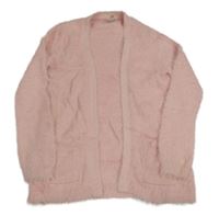 Světlerůžový pleteno/chlupatý cardigan C&A