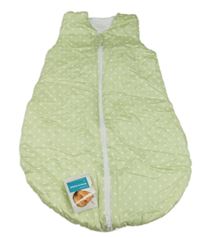 Nové - Zelenkavý puntíkatý zateplený spací pytel 