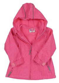 Neonově růžová softshellová parka s kočkami a kapucí Topolino